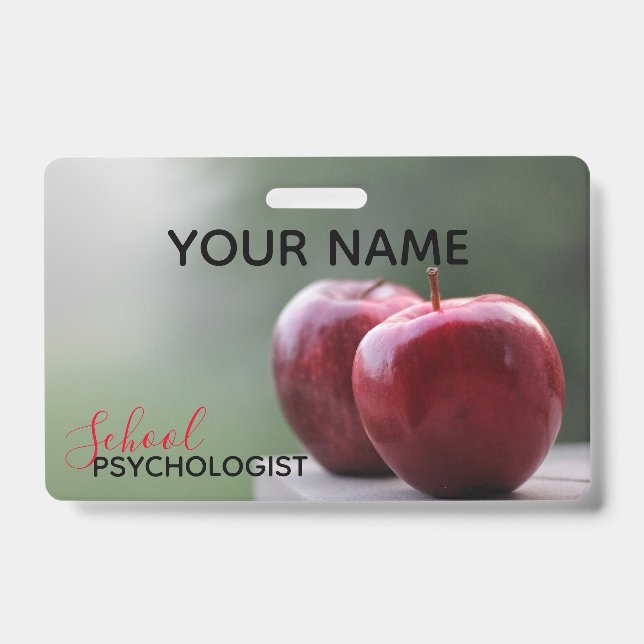 Custom Name School Psychologist's Badge ID Badge (Front)