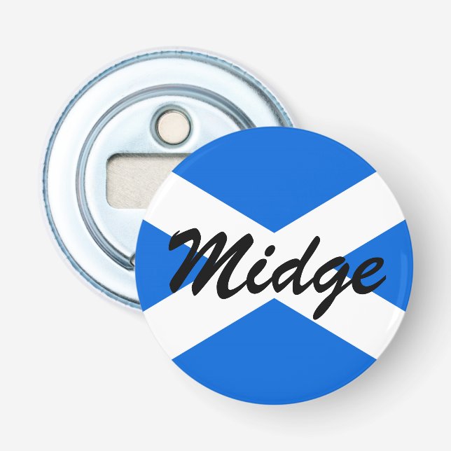 Custom Name Scottish Flag bocnt Bottle Opener (Front)