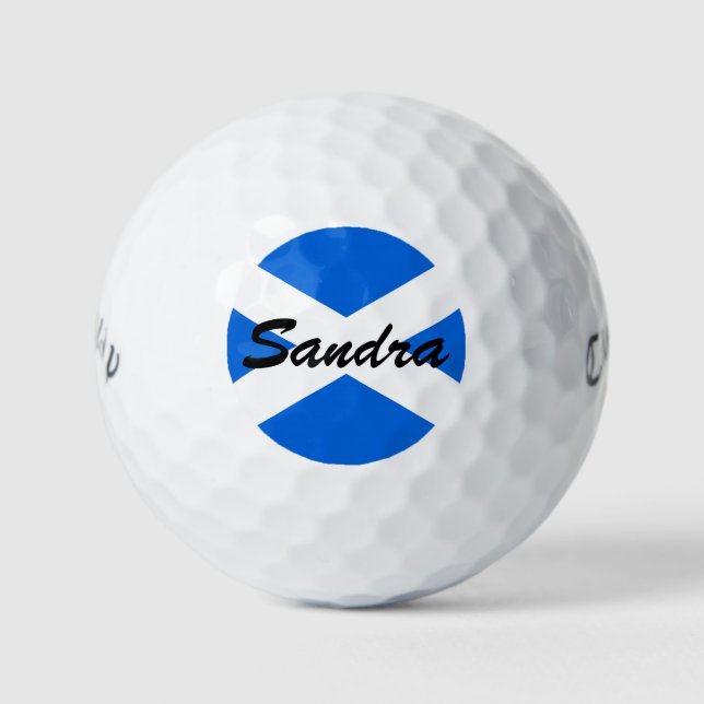 Custom Name Scottish Flag cwb gbt Golf Balls (Front)