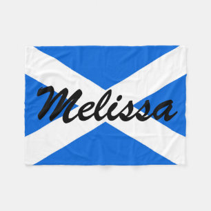Custom Name Scottish Flag Fleece Blanket arc