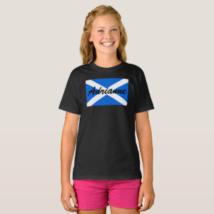 Custom Name Scottish Flag Girls cn T-Shirt