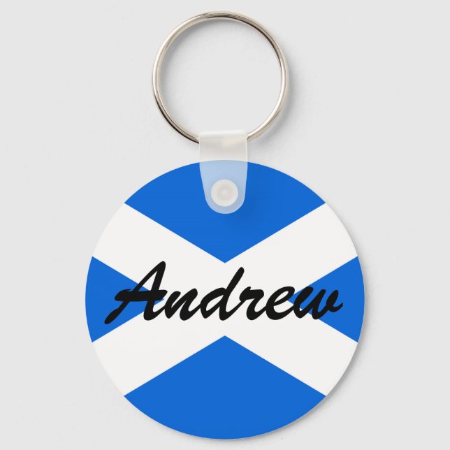Custom Name Scottish Flag kccnt Key Ring (Front)