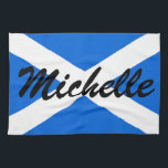 Custom Name Scottish Flag ktcnt Tea Towel<br><div class="desc">Custom Name Scottish Flag Kitchen Towel

Design © Trinkets and Things 2017 - AHP Design. All Rights Reserved.</div>
