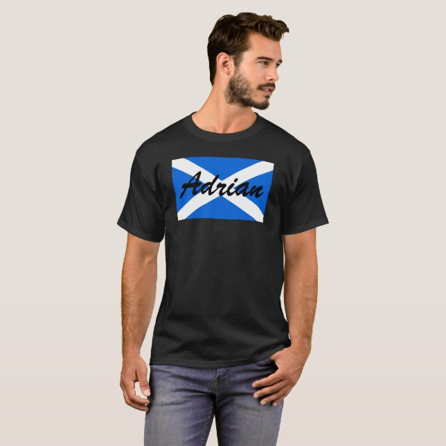 Custom Name Scottish Flag mccnt T-Shirt (Front Full)
