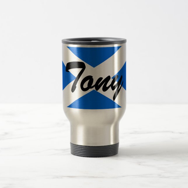 Custom Name Scottish Flag mugcn Travel Mug (Center)