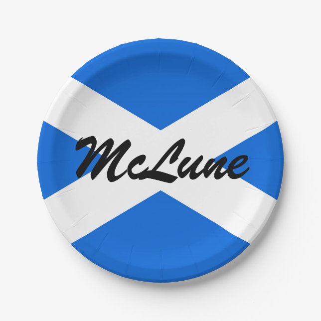 Custom Name Scottish Flag ppcnt Paper Plate (Front)