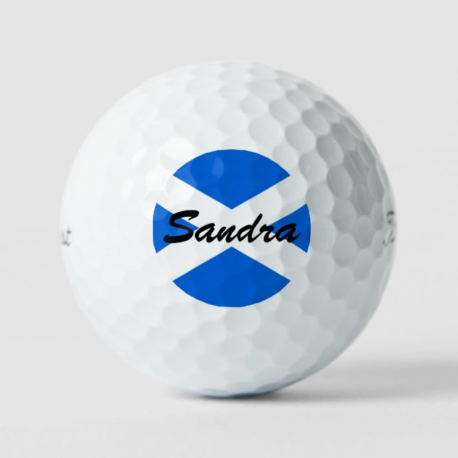 Custom Name Scottish Flag tpv1 gbcnt Golf Balls (Front)