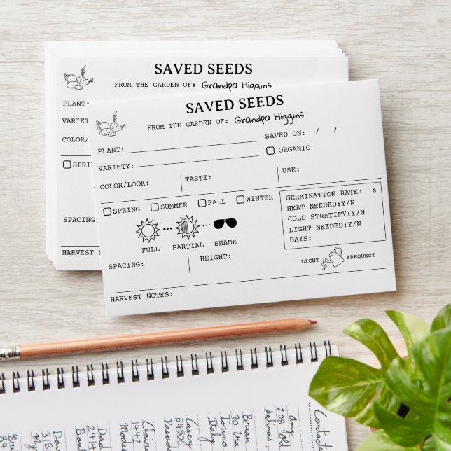 Custom Name Seed Saving Envelope For Gardeners (Stacked)