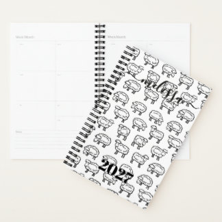 Custom Name Sheep Undated Monthly Weekly Aesthetic Planner