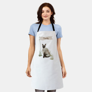 Custom Name Siamese Cat Pet Apron