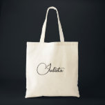 Custom Name Simple Elegant Calligraphy Bridesmaid Tote Bag<br><div class="desc">Custom Name or text Minimalist Elegant Calligraphy Wedding Tote Bags,  perfect as Bridesmaid wedding favour.</div>