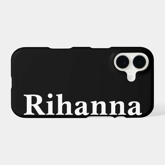 Custom Name Simple Minimal Plain Black Colour  iPhone Case (Back Horizontal)