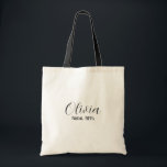 Custom Name,Simple Script Bridesmaid Wedding Tote Bag<br><div class="desc">Introducing our "Bridal BFFs" Personalised Tote Bag – the perfect blend of style, practicality, and heartfelt appreciation. Designed with love and elegance, this modern tote bag features "Bridal BFFs" in a beautiful script font and can be personalised with your bridesmaid's name, making it a one-of-a-kind keepsake. Ideal for carrying on...</div>