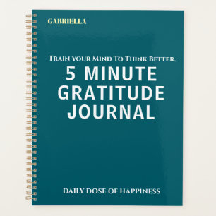 Custom Name Simple Stylish Daily Gratitude Journal Planner