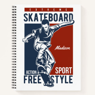 Custom name Skateboarding Notebook