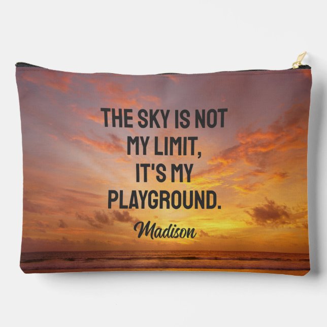 Custom Name Sky Quote Accessory Pouch (Back)