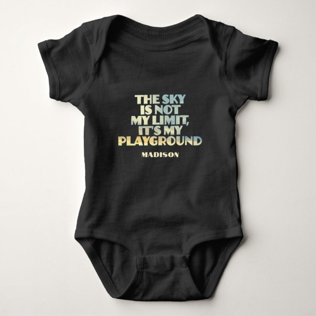 Custom Name Sky Quote Baby Bodysuit (Front)