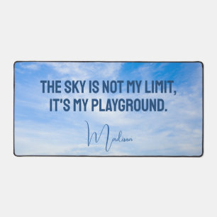 Custom Name Sky Quote Desk Mat