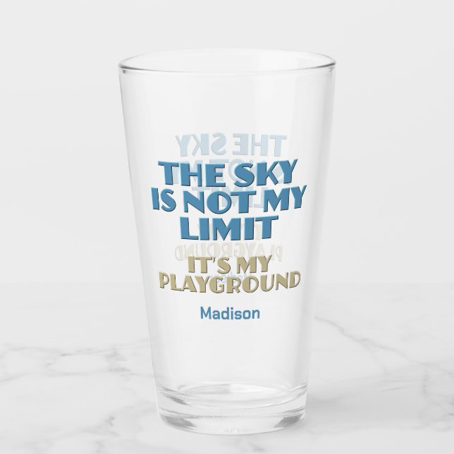 Custom Name Sky Quote Glass (Front)