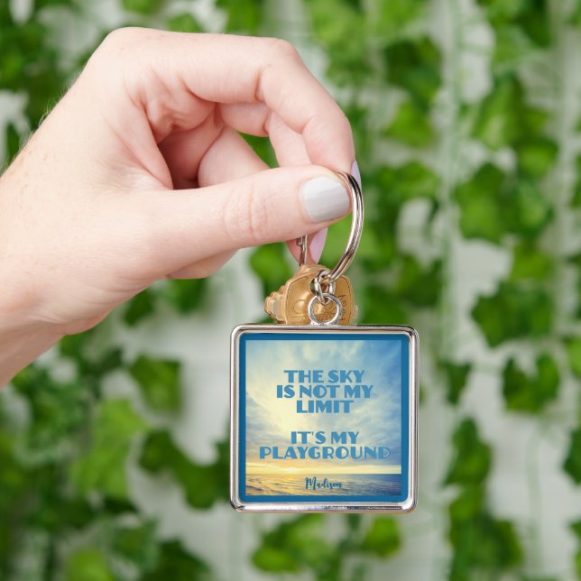 Custom Name Sky Quote Key Ring (Hand)