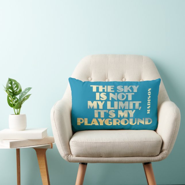 Custom Name Sky Quote Lumbar Cushion (Chair)