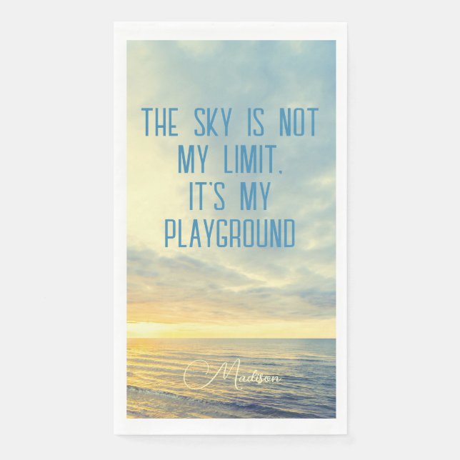 Custom Name Sky Quote Napkin (Front)
