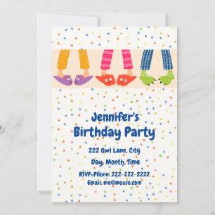 Custom Name Sleep Over Pajama Party Birthday Invitation