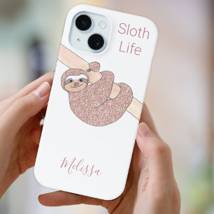 Custom Name Sloth Life iPhone 15 Case