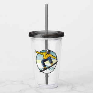 Custom name SNOWBOARDER Acrylic Tumbler