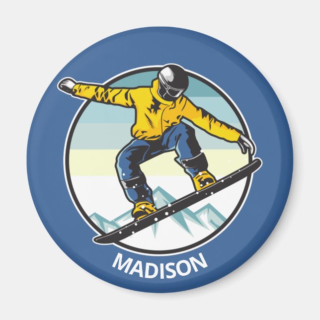 Custom name SNOWBOARDER Magnet (Front)