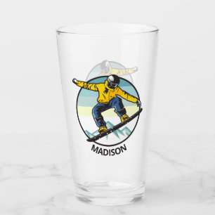 Custom name SNOWBOARDER  Pint Glass