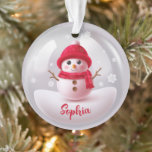 Custom Name Snowman Christmas Shirt Ornament<br><div class="desc">Add a touch of winter wonder to your tree with this adorable personalised snowman ornament! Featuring a cute snowman in a red hat and scarf, sitting happily in the snow, this ornament is custom printed with the name of your choice – perfect for celebrating your loved ones during the holidays....</div>