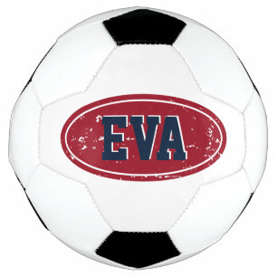 Custom name soccer ball gift with coloured logo