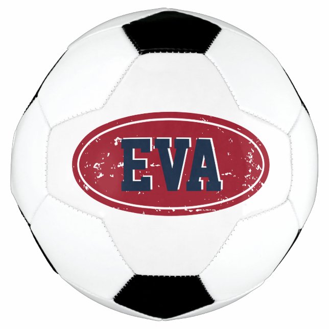 Custom name soccer ball gift with coloured logo (Front)