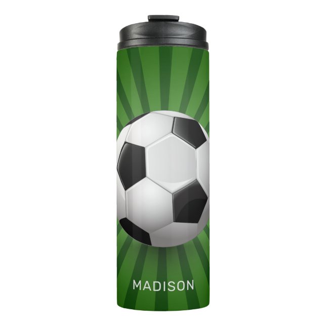 Custom name Soccer Ball tumbler (Front)