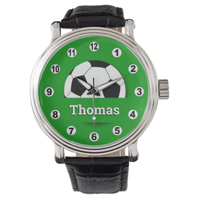 Custom Name Soccer ball watch, football fan /sport Watch (Front)