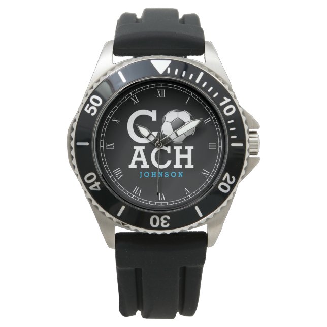 Custom Name Soccer Coach Watch (Front)