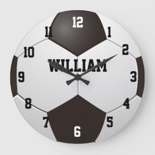 Custom Name Soccer Football Large Clock