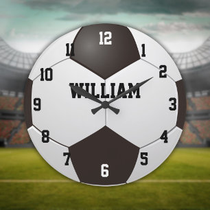 Custom Name Soccer Football Large Clock