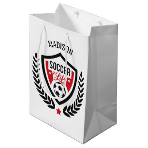 Custom name Soccer Logo gift bag