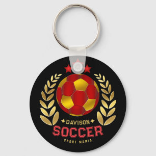 Custom Name Soccer Logo Key Ring