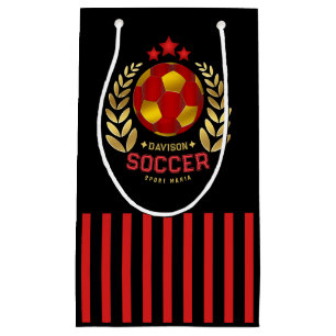 Custom Name Soccer Logo Small Gift Bag