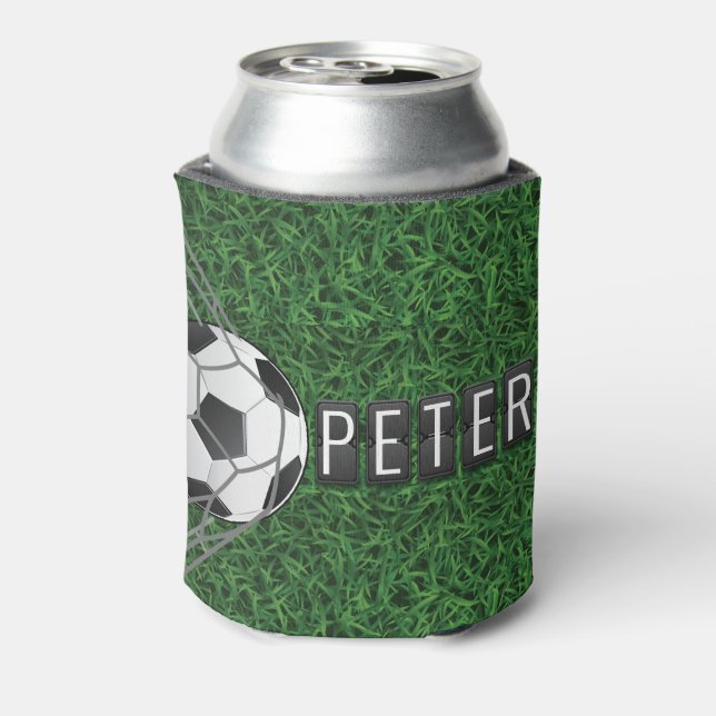Custom Name Soccer Lover Can Cooler (Can Back)