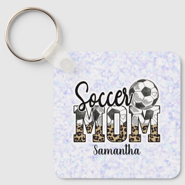 Custom Name Soccer Mum | Mother's Day Key Ring (Front)