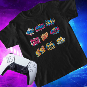 Custom Name Social on Back Emote Streamer Gamer  T-Shirt