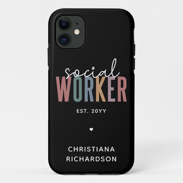 Custom Name Social Worker graduation Gifts Case-Mate iPhone Case (Back)