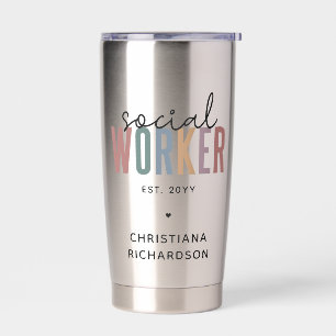 Custom Name Social Worker graduation Gifts Insulated Tumbler