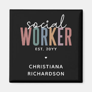 Custom Name Social Worker graduation Gifts Magnet
