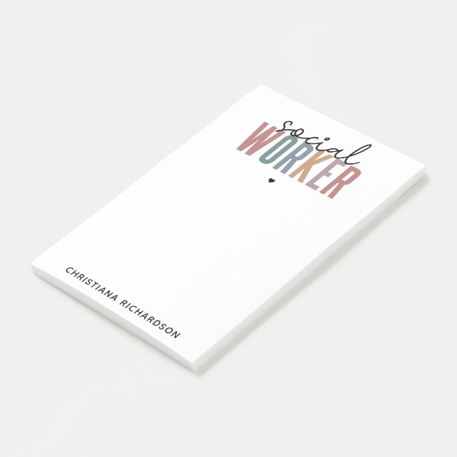 Custom Name Social Worker graduation Gifts Post-it Notes (Angled)