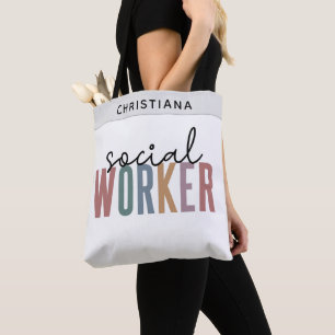 Custom Name Social Worker graduation Gifts Tote Bag